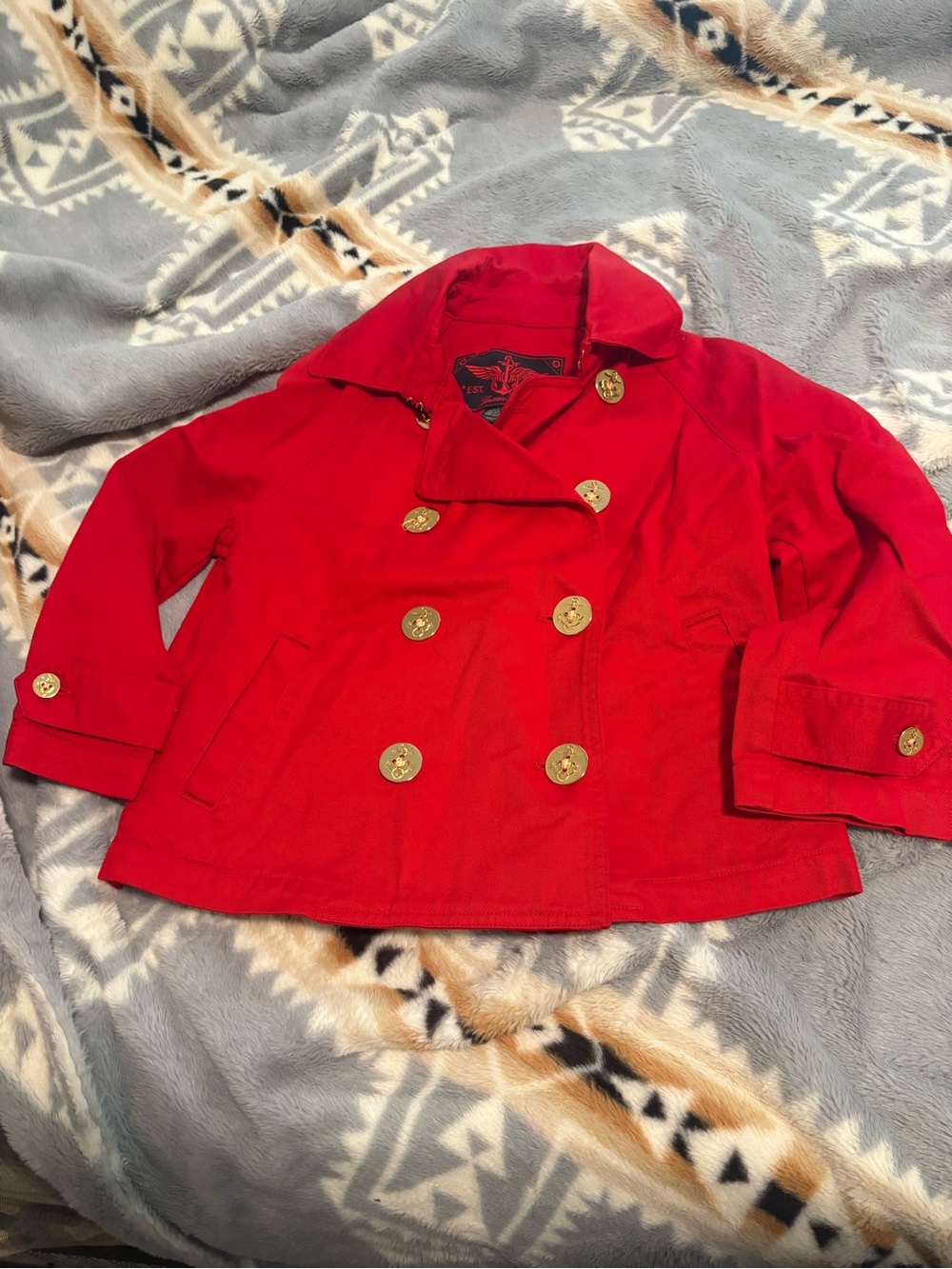 Lauren Ralph Lauren Girls' Red Double-Breasted Peacoat
